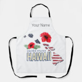 ハワイ統一された州レトロ州マップUSAお土産 エプロン (正面)