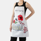 ハワイ統一された州レトロ州マップUSAお土産 エプロン (インサイチュ)