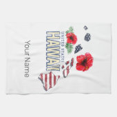 ハワイ統一された州レトロ州マップUSAお土産 キッチンタオル (横)