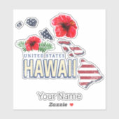 ハワイ統一された州レトロ州マップUSAお土産 シール (シート)