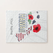 ハワイ統一された州レトロ州マップUSAお土産 ジグソーパズル (横)