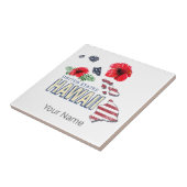 ハワイ統一された州レトロ州マップUSAお土産 タイル (側面)