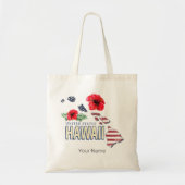 ハワイ統一された州レトロ州マップUSAお土産 トートバッグ (正面)