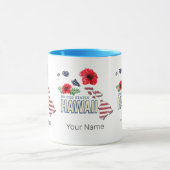 ハワイ統一された州レトロ州マップUSAお土産 マグカップ (中央)