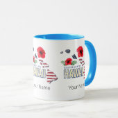 ハワイ統一された州レトロ州マップUSAお土産 マグカップ (正面右)