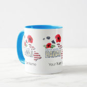 ハワイ統一された州レトロ州マップUSAお土産 マグカップ (正面左)