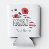 ハワイ統一された州レトロ州マップUSAお土産 缶クーラー (裏面)