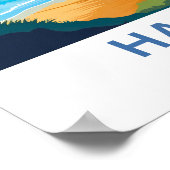 ハワイ統一された州旅行プリント ポスター (角)