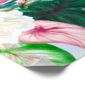 ハワイ絵画の水彩のシームレスパターン ポスター (角)
