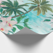 ハワイ絵画の水彩のシームレスパターン ラッピングペーパー (角)