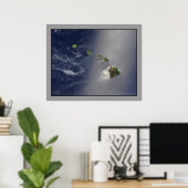 ハワイ群島の空中眺め ポスター (ホームオフィス)