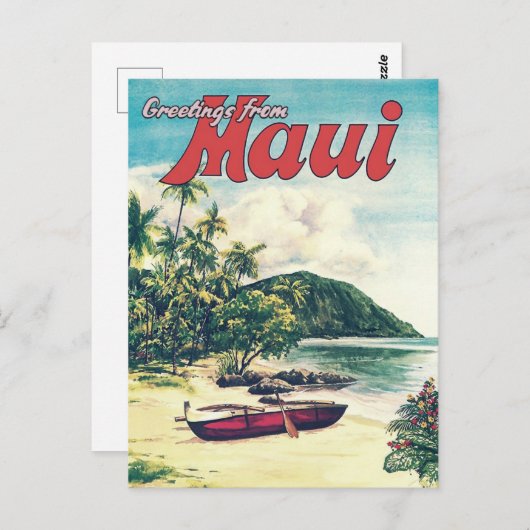 ハワイ葉書マウイさんからの挨拶 ポストカード (正面/裏面)