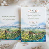 ハワイ行き先結婚式の日付を保存 招待状