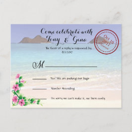 ハワイ行き先結婚式RSVPポストカード インビテーションポストカード