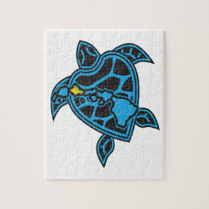 ハワイ諸島とハワイカメ ジグソーパズル