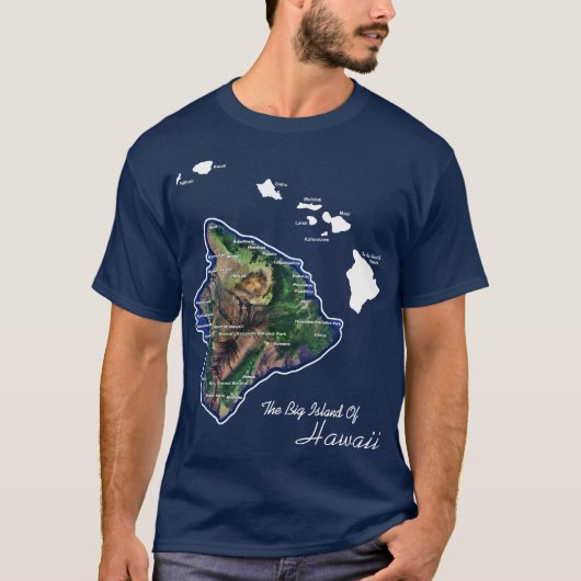 ハワイ諸島とハワイ島 Tシャツ (正面)