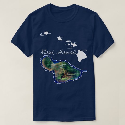 ハワイ諸島とマウイ・ハワイ Tシャツ (デザイン正面)