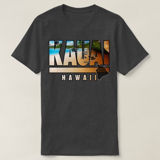 ハワイ諸島のカウアイ島 Tシャツ (デザイン正面)