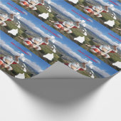 ハワイ諸島のサンタからのメリークリスマス ラッピングペーパー (角)