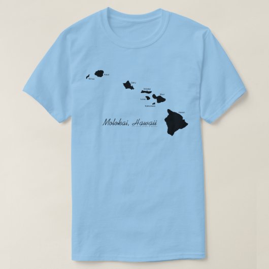 ハワイ諸島のモロカイ島 Tシャツ (デザイン正面)
