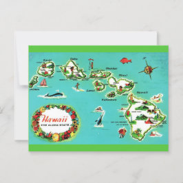 ハワイ諸島の地図のポストカード ポストカード
