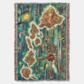 ハワイ諸島の地図 スローブランケット (正面縦)