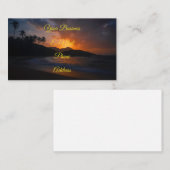 ハワイ諸島の日没のビーチ 名刺 (正面/裏面)