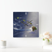 ハワイ諸島の眺め スクエア壁時計 (ホーム)