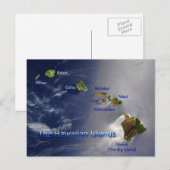 ハワイ諸島の眺め ポストカード (正面/裏面)