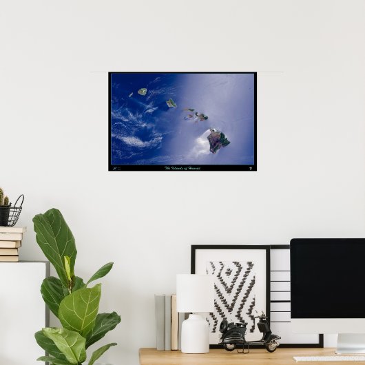 ハワイ諸島の衛星ポスター ポスター (ホームオフィス)