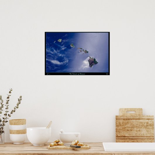 ハワイ諸島の衛星ポスター ポスター (キッチン)