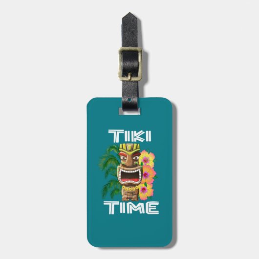 ハワイ諸島のTikiの彫像 ラゲッジタグ (正面縦)