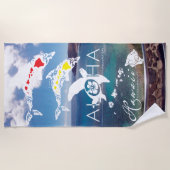 ハワイ諸島アロハ ビーチタオル (正面)