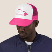 ハワイ諸島ピンクのホワイトハット キャップ (インサイチュ)