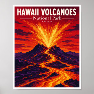 ハワイ諸島火山国立公園 ヴィンテージ ポスター