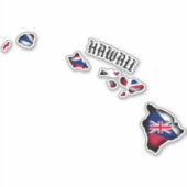 ハワイ諸島高国旗BLK シール (正面)