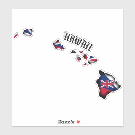 ハワイ諸島高国旗BLK シール (シート)