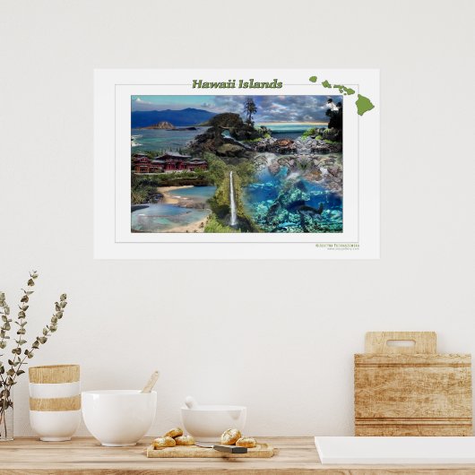 ハワイ諸島 ポスター (キッチン)