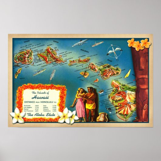 ハワイ諸島 ポスター (正面)