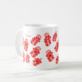 ハワイ赤いLehuaのマグ-コーヒー・マグ コーヒーマグカップ (正面左)