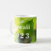 ハワイ赤ハイビスカスフラワートリップイヤー コーヒーマグカップ (正面左)