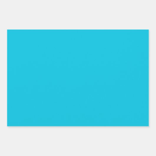 ハワイ青無地の色 ラッピングペーパーシート (正面3)