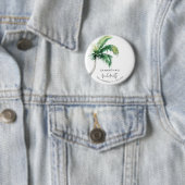 ハワイ風パームツリーの水彩画を使った独身最後の女友達とのパーティー 缶バッジ (インサイチュ)