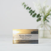 ハワイ風光明媚な熱帯ビーチ 名刺 (スタンド正面)