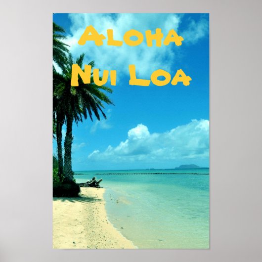 ハワイ風景熱帯ビーチポスター ポスター (正面)