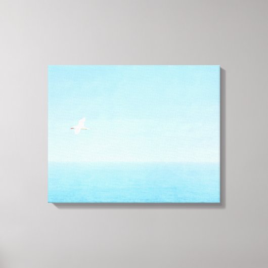 ハワイ飛んでいるの海を渡る鳥 キャンバスプリント (正面)