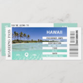 ハワイ飛行機の搭乗券の休暇の週末 招待状 (正面/裏面)