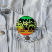 ハワイ鮮やか州、緑、オレンジ、黄 缶バッジ (インサイチュ)