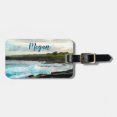 ハワイ黒砂ビーチ雲写真名前をカスタムする ラゲッジタグ (正面横)