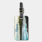 ハワイ黒砂ビーチ雲写真名前をカスタムする ラゲッジタグ (正面縦)